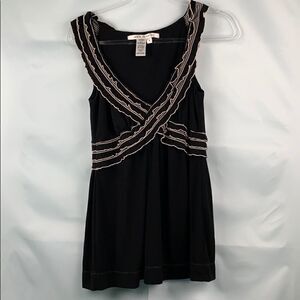 Max Studio black ruffled knit top
